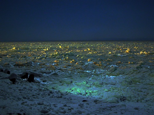 流氷の夜景
