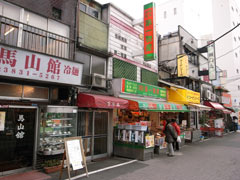 上野の一角に広がる韓国人街