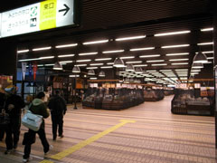 まだお土産屋も開店していない越後湯沢駅の構内