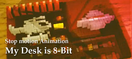 自作シューティングゲームをブロックでアニメ化したビデオ 8bit ストップモーション アニメ 自作