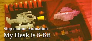 自作シューティングゲームをブロックでアニメ化したビデオ