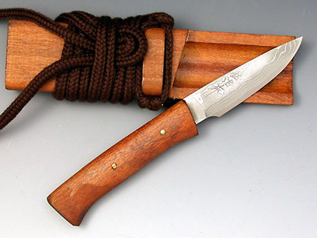 佐治武士作「このは」　小１多層鋼　木鞘付 和ナイフ 日本刀 刀鍛冶 刀剣