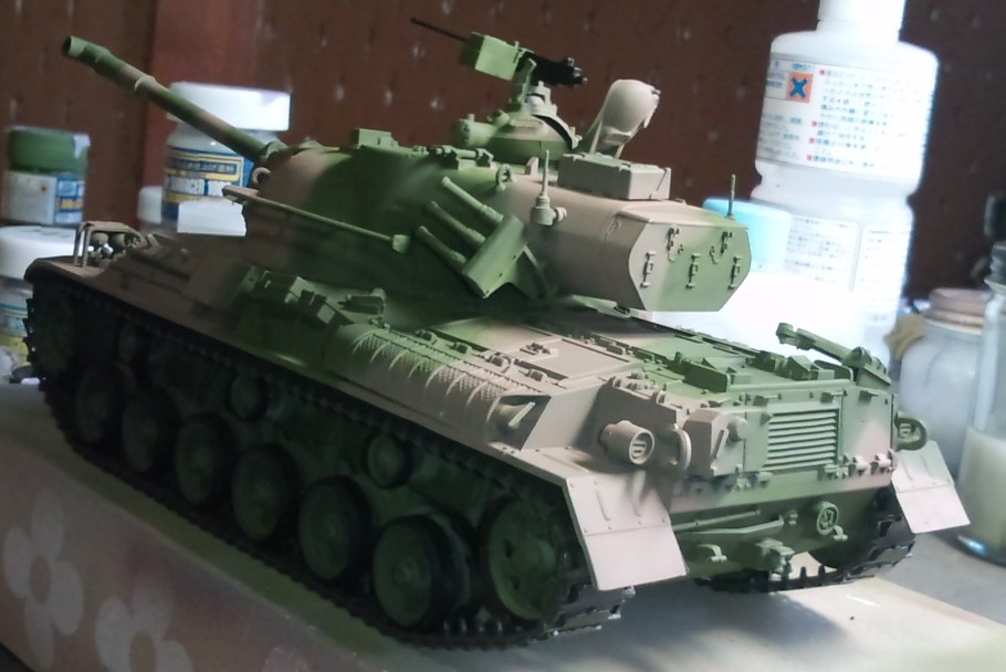 同志の不束プラモブログ 日本 陸上自衛隊 61式戦車製作記2 2色迷彩編