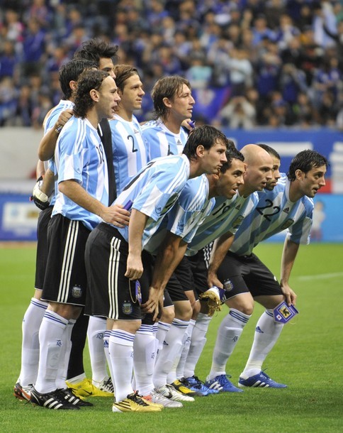 アルゼンチン代表集合写真vs日本代表20101008