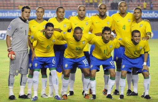 ブラジル代表集合写真vsチリWC南米予選