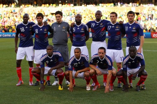 フランス代表2010ホームユニフォーム集合写真vs南アフリカWC