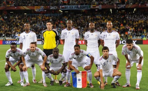 フランス代表集合写真vsウルグアイ代表2010年6月15日WC