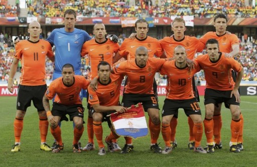 オランダ代表集合写真vsスロべニア代表WC決勝トーナメント1回戦