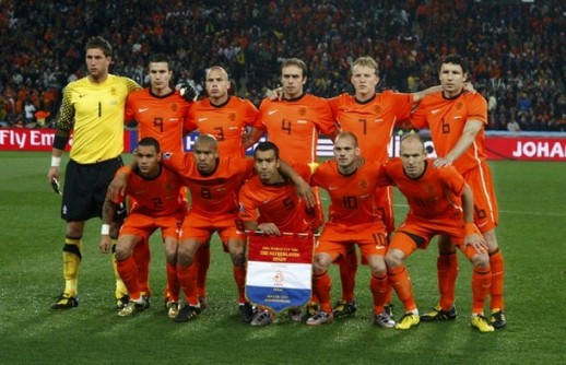 オランダ代表集合写真vsスペイン代表WC決勝