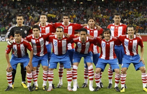 パラグアイ代表2010ホームユニフォームvsイタリア代表WC
