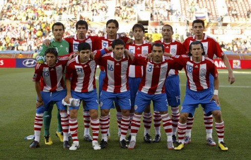 パラグアイ代表2010ホームユニフォームvsニュージーランド