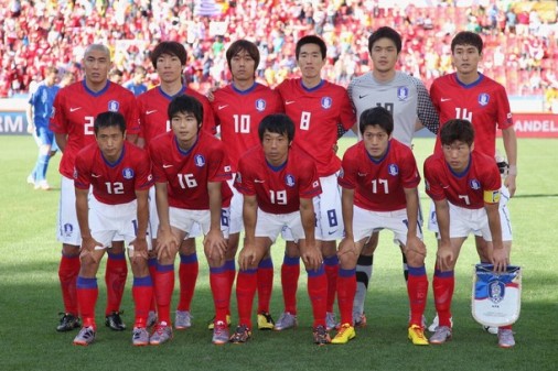 韓国代表2010ホームユニフォーム集合写真vsギリシャWC