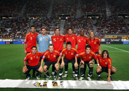 スペイン代表集合写真vsイラク2009コンフェデ杯