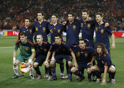 スペイン代表集合写真vsオランダ代表WC決勝
