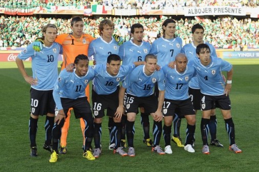 ウルグアイ代表2010ホームユニフォームvsメキシコWC