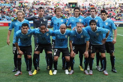 ウルグアイ代表集合写真vs韓国代表WC決勝トーナメント1回戦