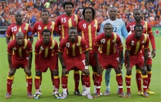 ガーナ代表集合写真vsオランダ代表国際親善試合
