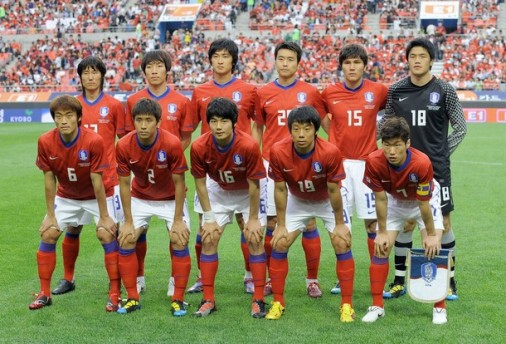 韓国代表2010ホームユニフォーム集合写真vsエクアドル