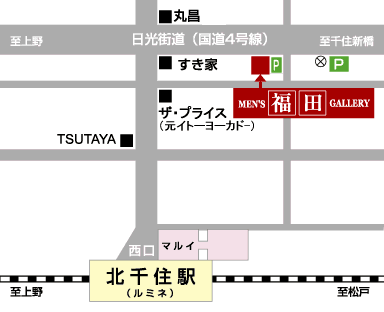 メンズギャラリー福田の地図です