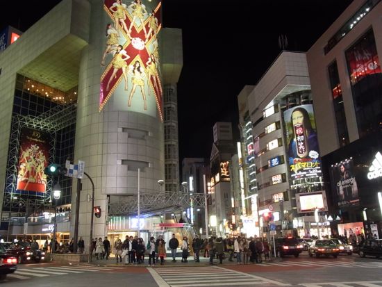 渋谷109のクリスマスの夜景