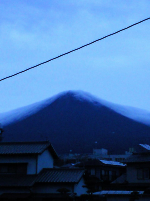 静岡　富士宮　そば　ブログ　本手打ちそば　蕎友館　早朝の富士山