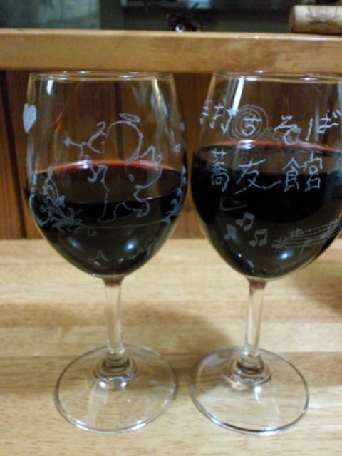 静岡　富士宮　そば　ブログ　本手打ちそば　蕎友館　ワイングラス　カービング