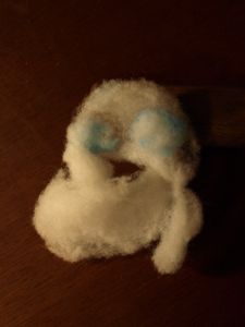 4綿で作ったフクロウ