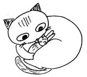 母猫バイに甘えるシマシマシマシマシマシマ次郎