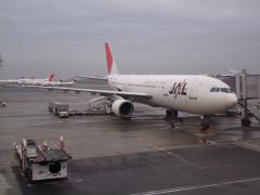 羽田空港にて…日本航空がズラリですね